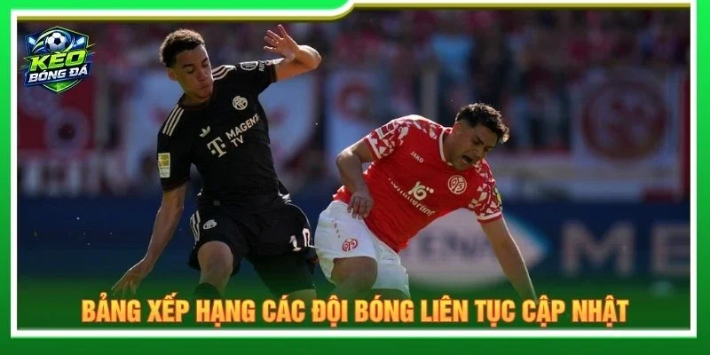 Bảng xếp hạng các đội bóng liên tục cập nhật