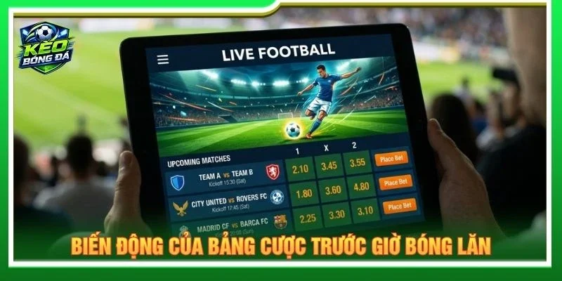 Biến động của bảng cược trước giờ bóng lăn