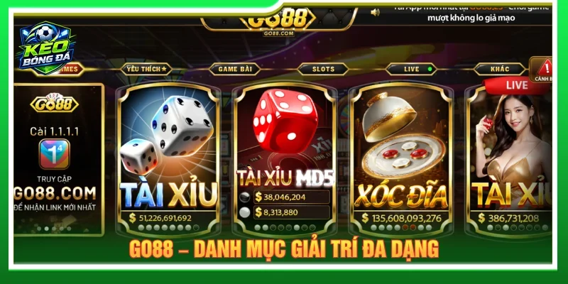 Cổng game GO88 là nhà cái cá cược bóng đá uy tín đa dạng game