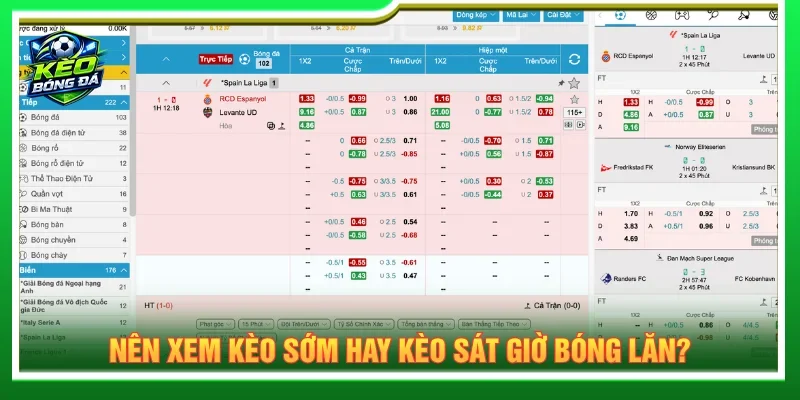 Người chơi cần quan sát biến động kèo trước trong và sau trận