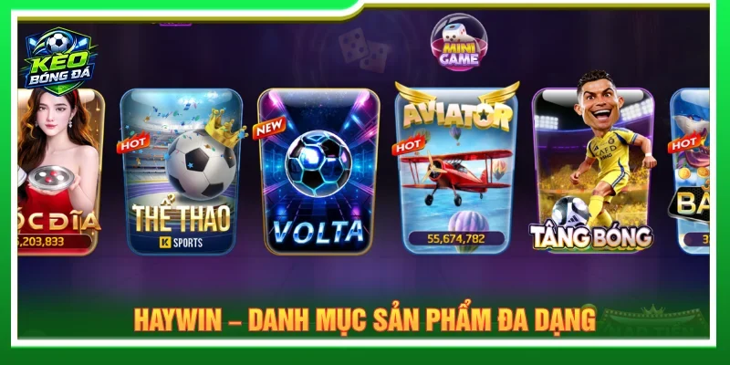 Nhà cái cá cược bóng đá uy tín HAYWIN có đa dạng trò chơi