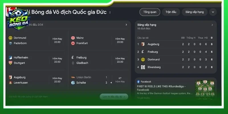 Lịch thi đấu BÓNG ĐÁ ĐỨC - Bundesliga 2026/2027 mới nhất tại Kèo Bóng Đá Hôm Nay