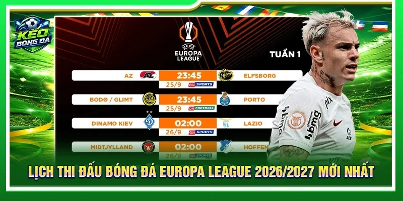 Lịch thi đấu bóng đá Europa League