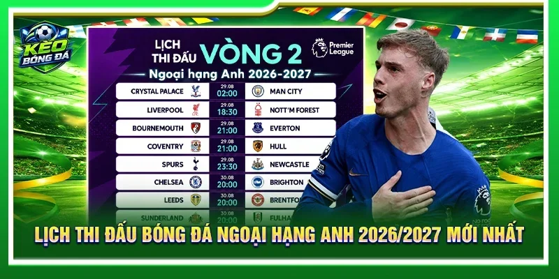 Lịch thi đấu bóng đá Ngoại hạng Anh